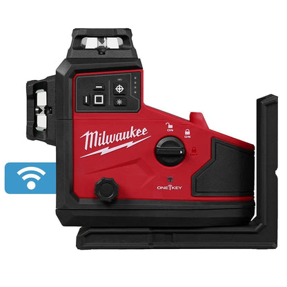 Milwaukee M12A3PLO-0C 12V M12 Green Auto Alignment 360° 3 Plane Laser with 1 x 2.5Ah Battery Charger Case & Laser Tripod